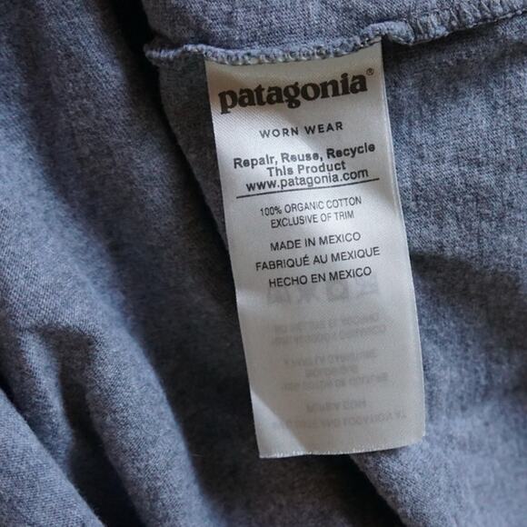 Patagonia P-6 Back Logo Responibili-Tee Long Sleeve Shirt Size M Gray - Picture 6 of 7